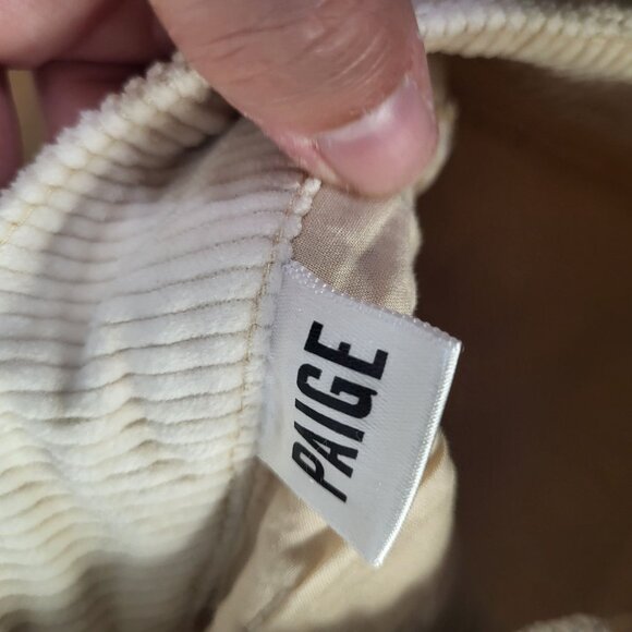 PAIGE Womens SZ 25 Hoxton Ankle Corduroy Pants Cream - Picture 15 of 15